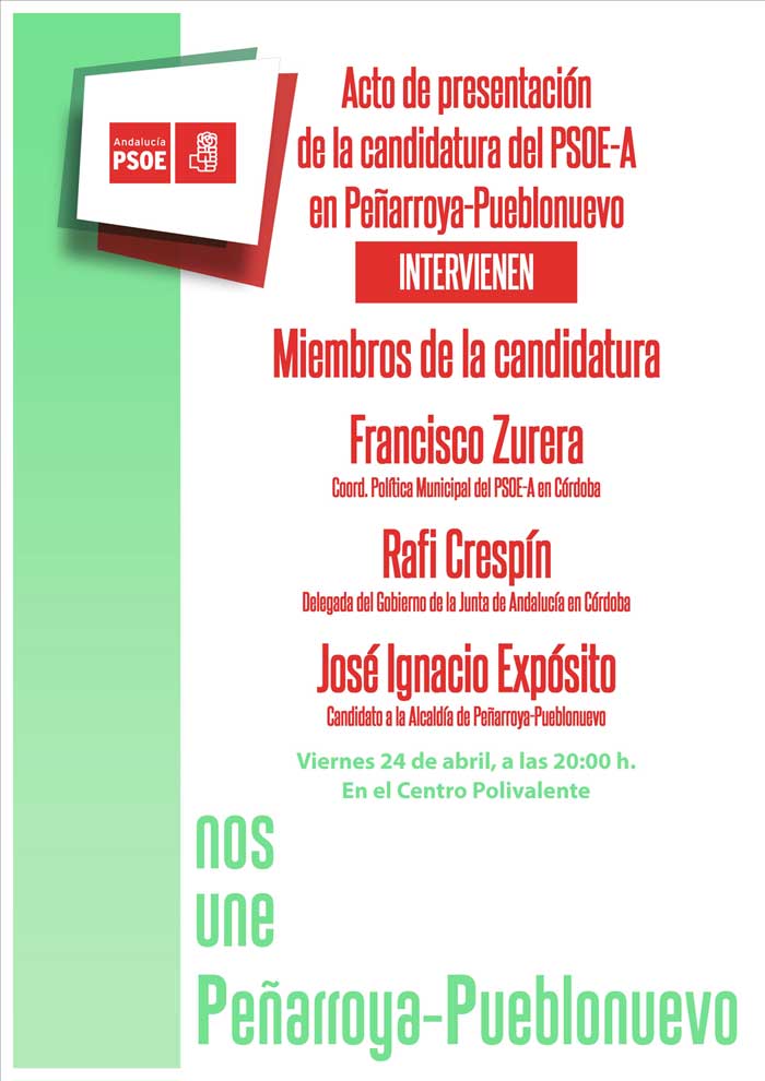 Acto de presentacin de la candidatura del PSOE 