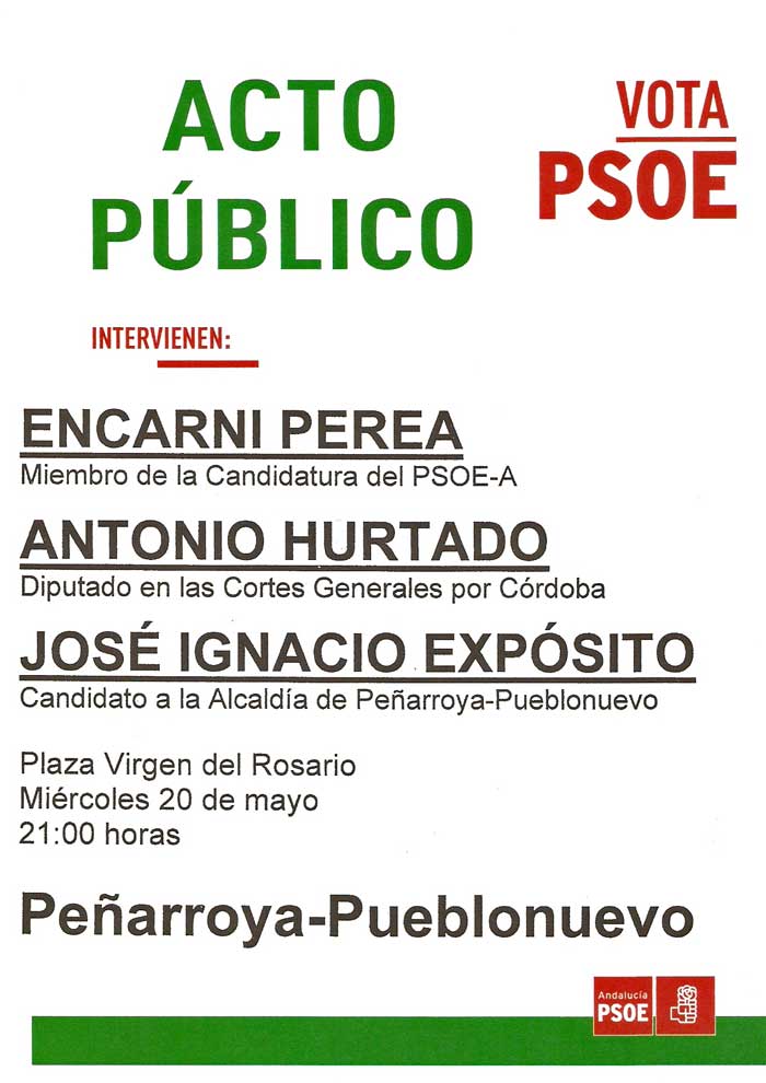 Acto pblico del PSOE de Pearroya-Pueblonuevo