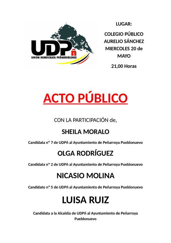 Actos de campaa de UDP