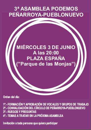 Tercera Asamblea Podemos Pearroya-Pueblonuevo