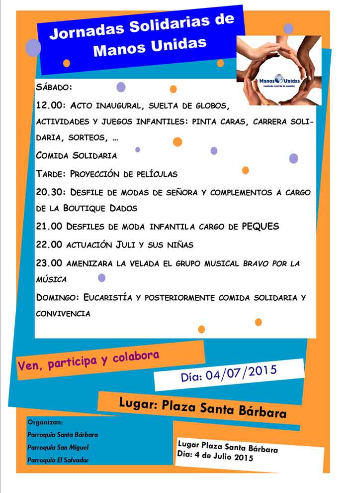 Jornadas solidarias de Manos Unidas