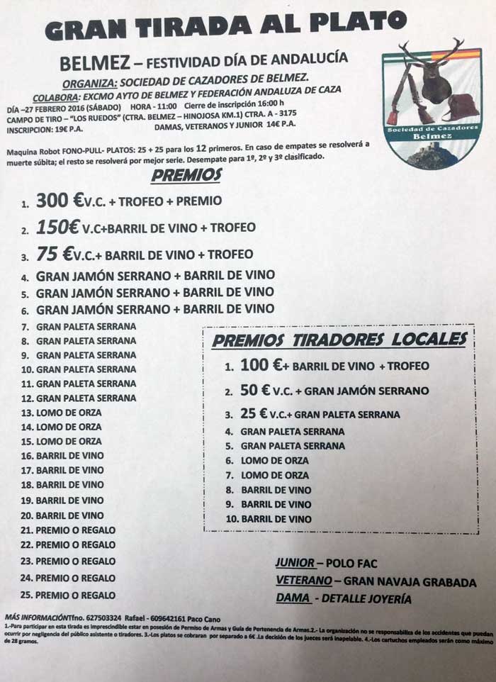 Gran tirada al plato en Belmez