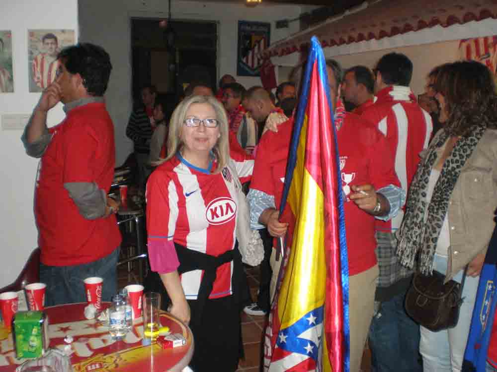 Euforia en al pe�a del Atlhetico de Madrid