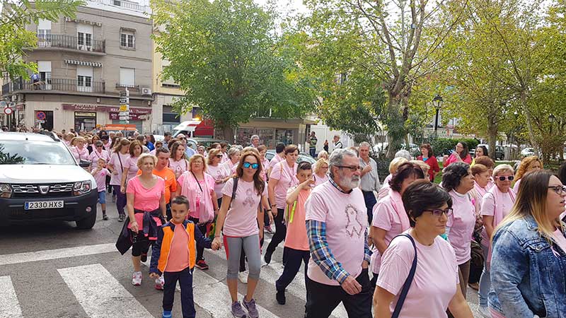Unas 300 personas participan en la marcha rosa