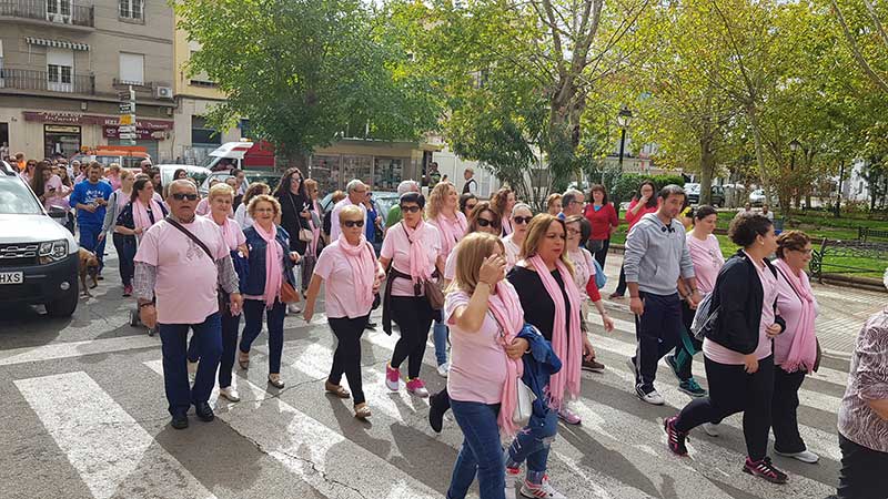 Unas 300 personas participan en la marcha rosa