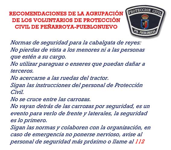 Recomendaciones de la Agrupacin de los Voluntarios de Proteccin Civil 