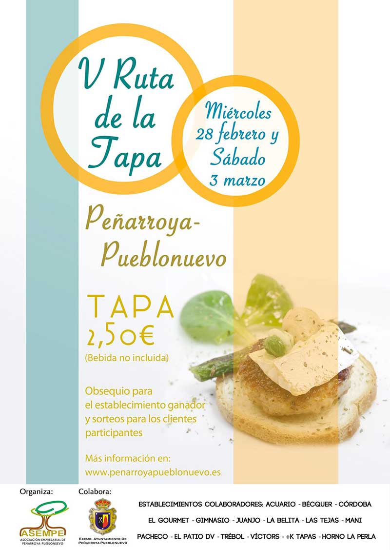  Quinta edicin de la ruta de la tapa en Pearroya