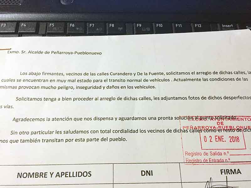 103 firmas y el alcalde ni caso