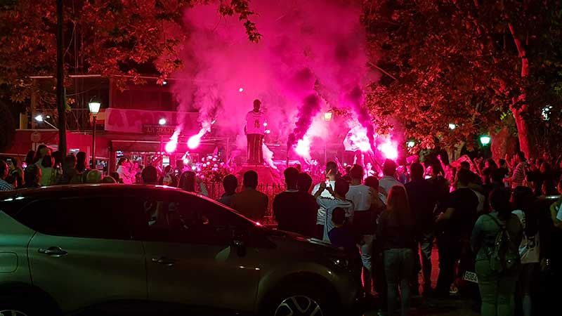 Celebracin aficionados del Real Madrid 