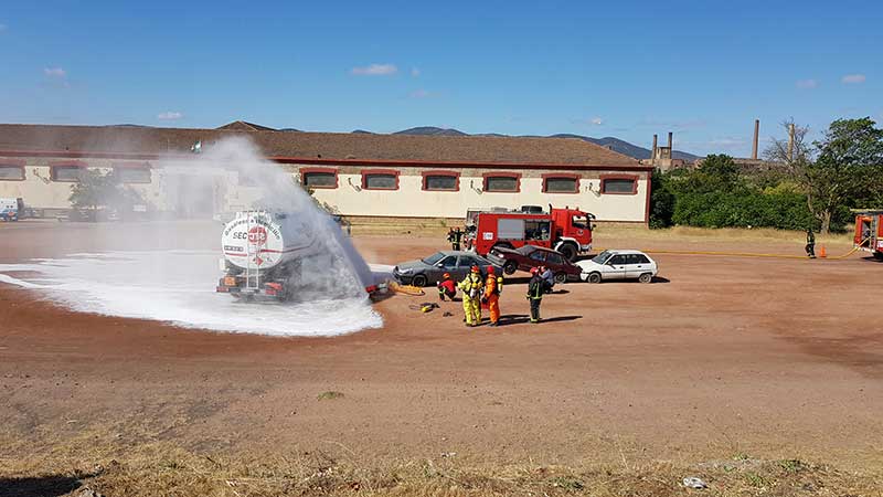 Simulacro de accidente de tráfico