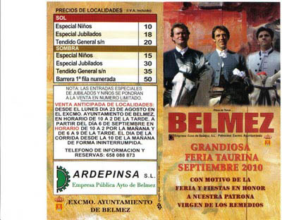 Cartel festejo taurino