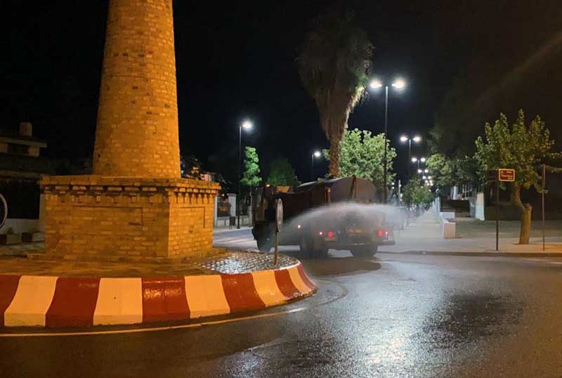 Desinfeccin de las calles de Pearroya