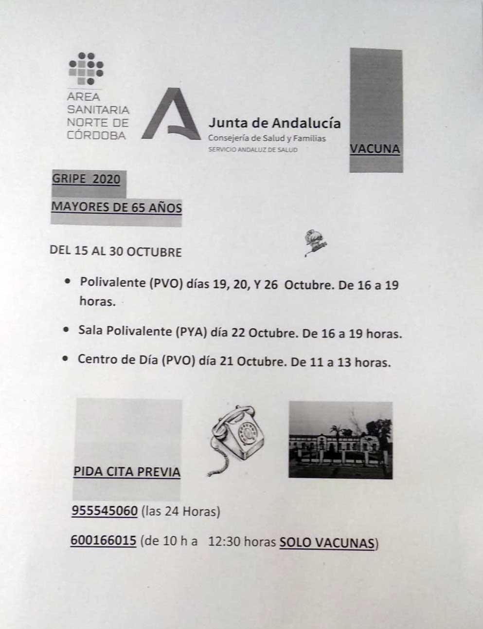 Vacunacin gripe 2020 en Pearroya Pueblonuevo