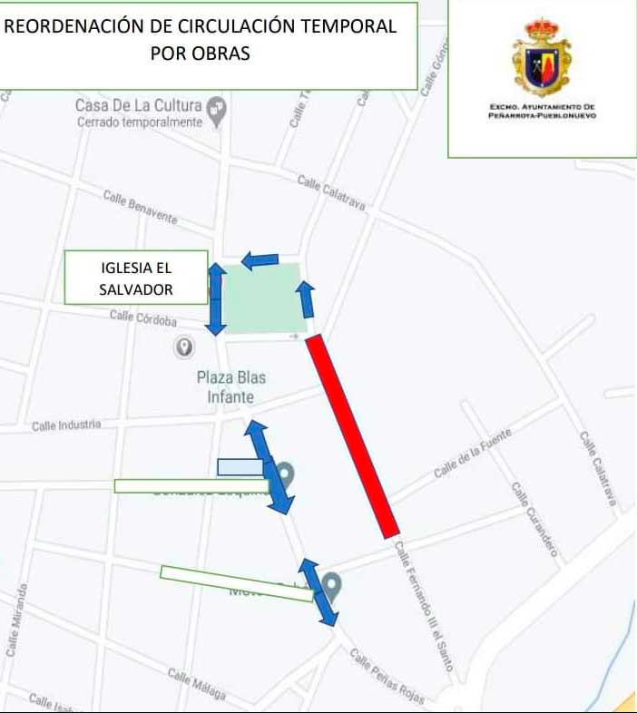Reordenacin del trfico por obras