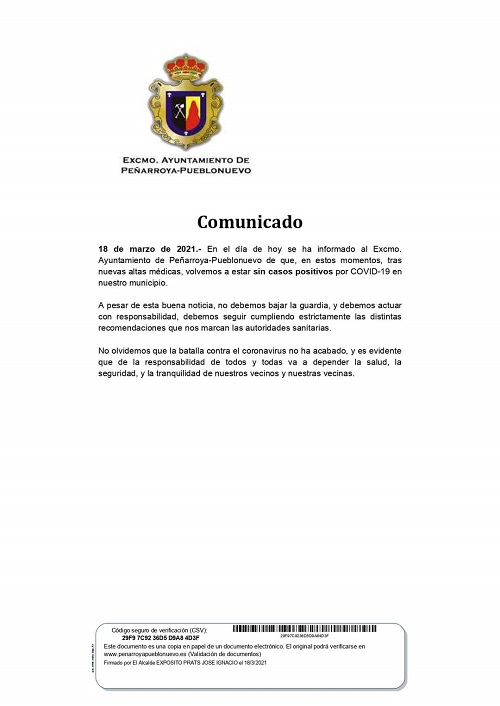 Actualización de datos este jueves 18 de marzo