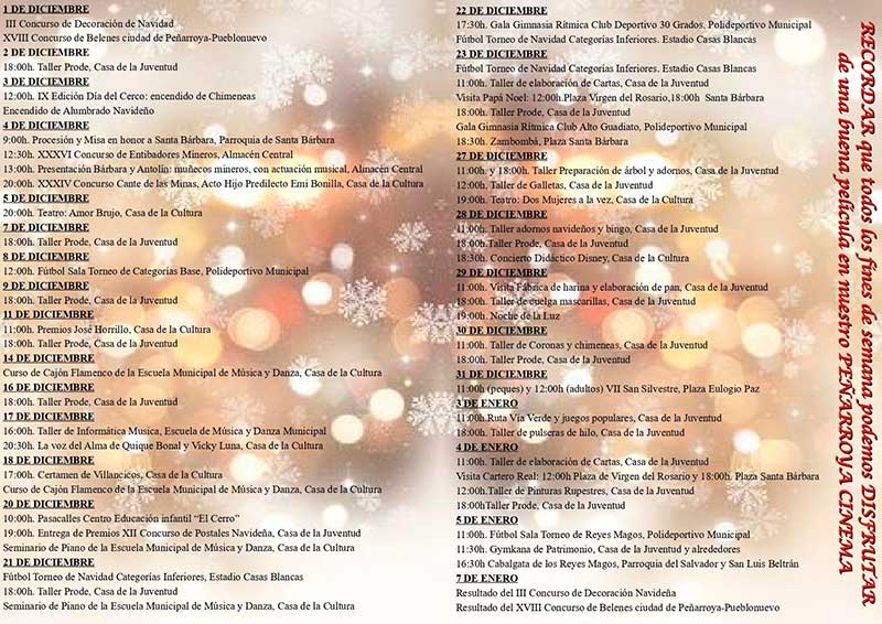 Programa de actividades navideas