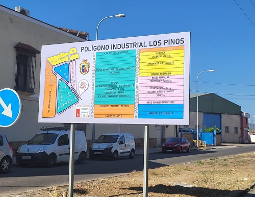 Paneles informativos en los polgonos industriales