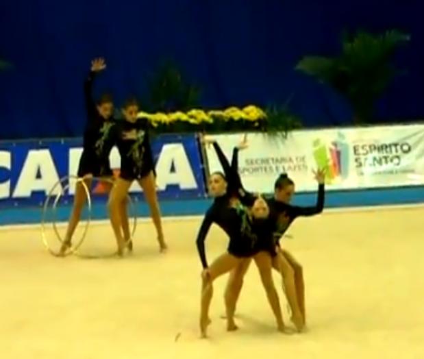 El conjunto espa�ol de gimnasia r�tmica Oro en Brasil