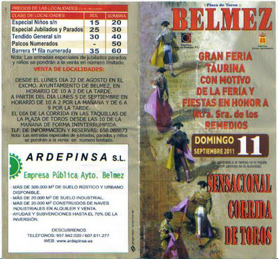 Feria taurina 2.011 en Belmez