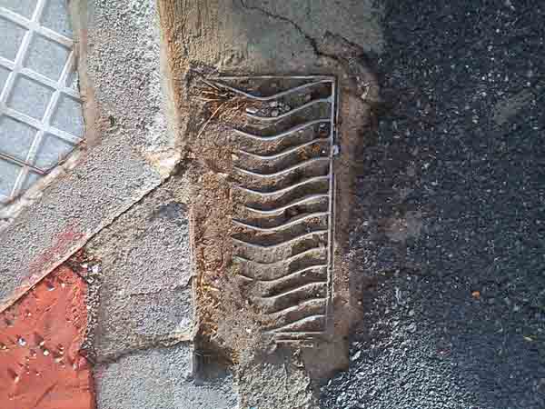 Sumideros o aliviaderos, est�n cegados de tierra y hojarasca