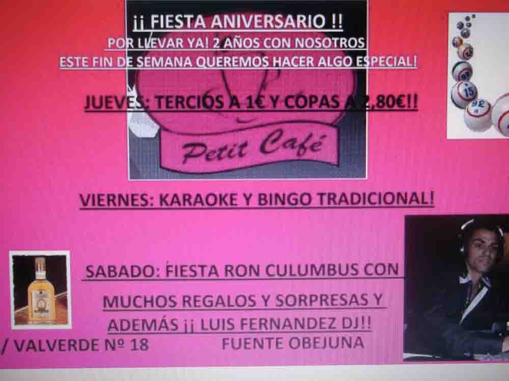 Fiesta aniversario en �Le Petit Caf� 
