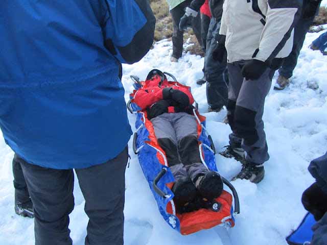 Simulacro de rescate de un monta�ero