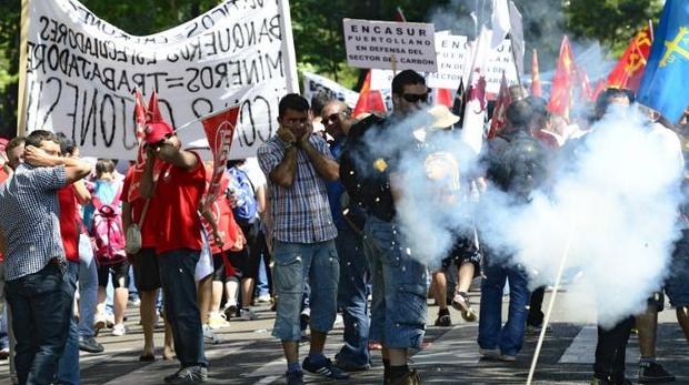 Protesta de mineros en Madrid