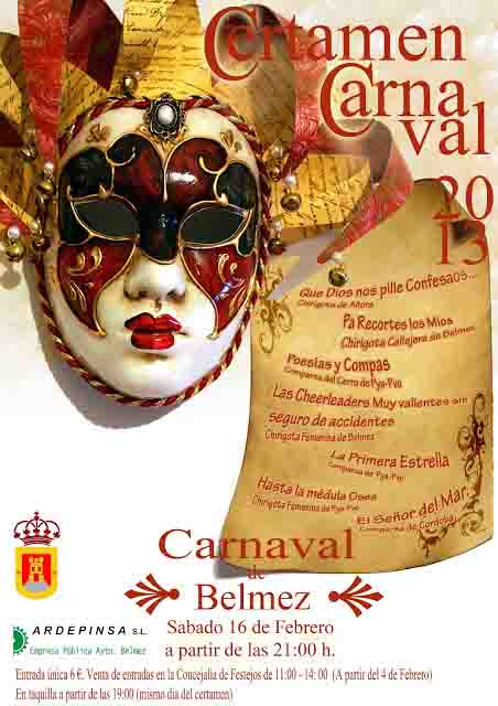 Certamen de carnaval 2.013 en Belmez