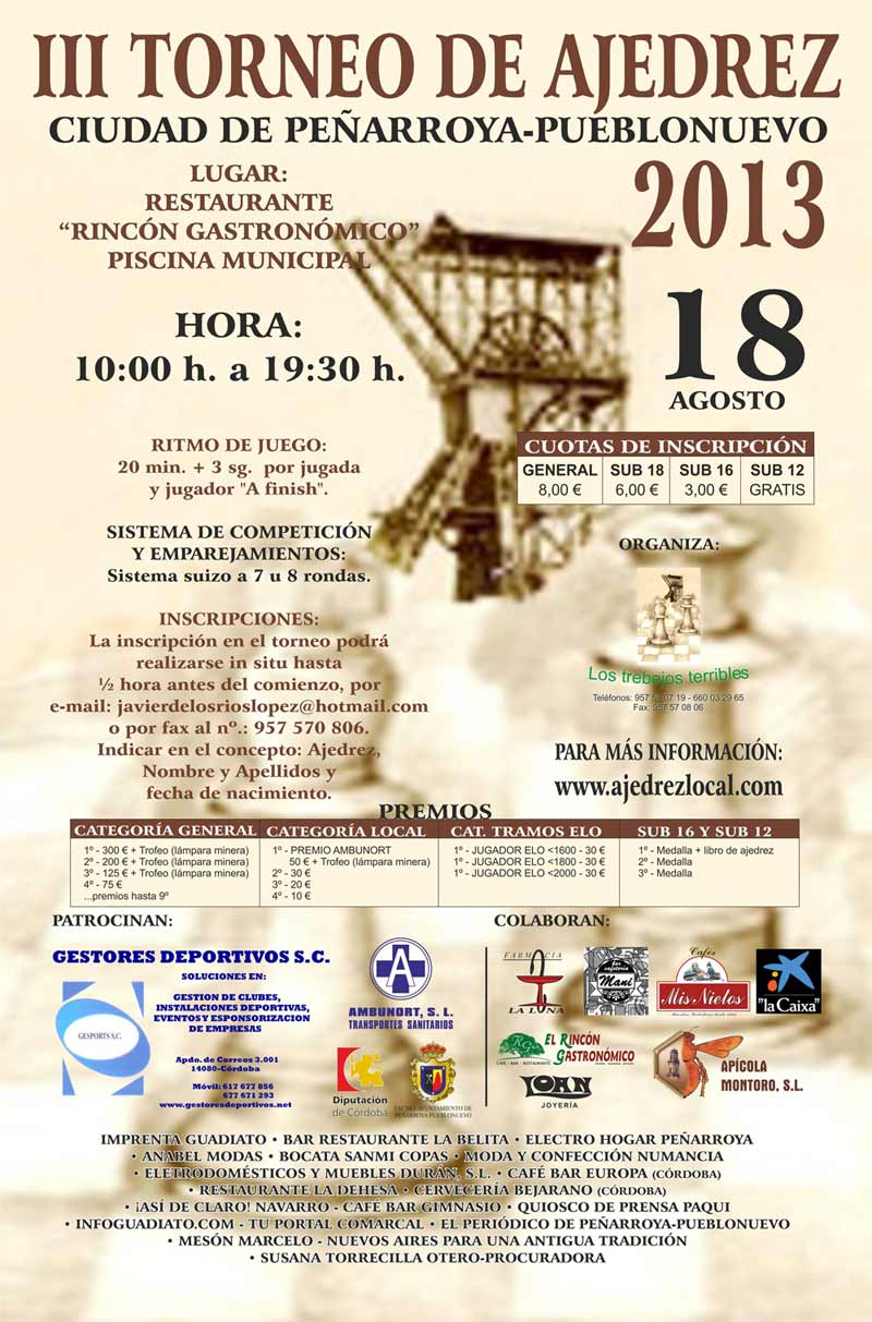 III Torneo de ajedrez ciudad de Pearroya