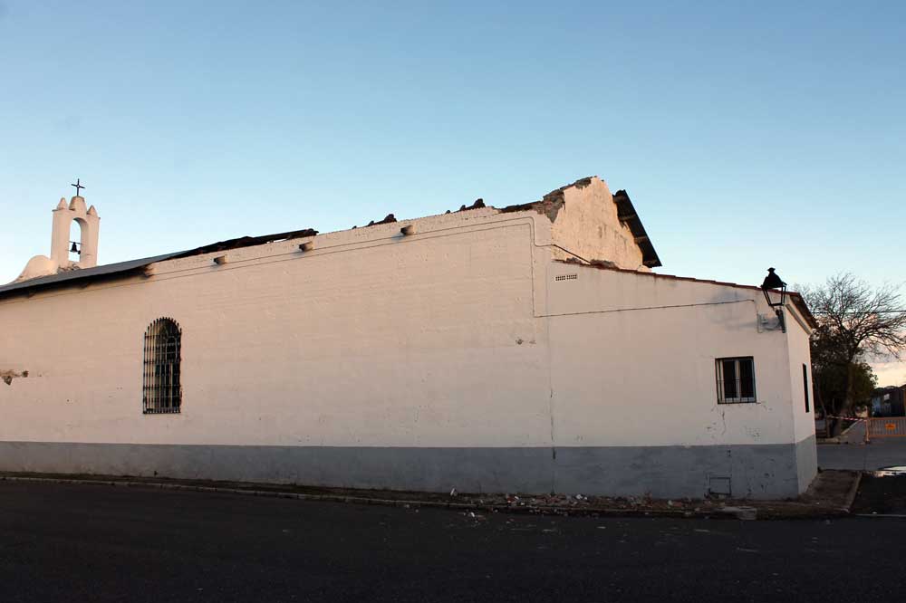 Tejado afectado de la Iglesia de San Bernardino