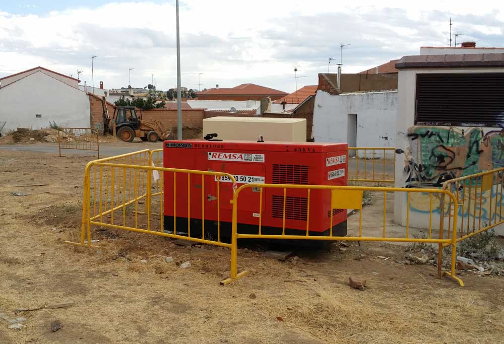 Transformador provisional para la iluminacin de varias calles
