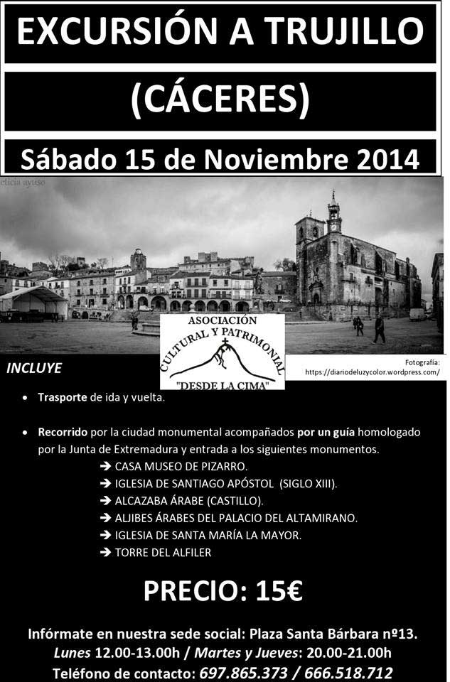 Excursión a Trujillo el 15 de noviembre