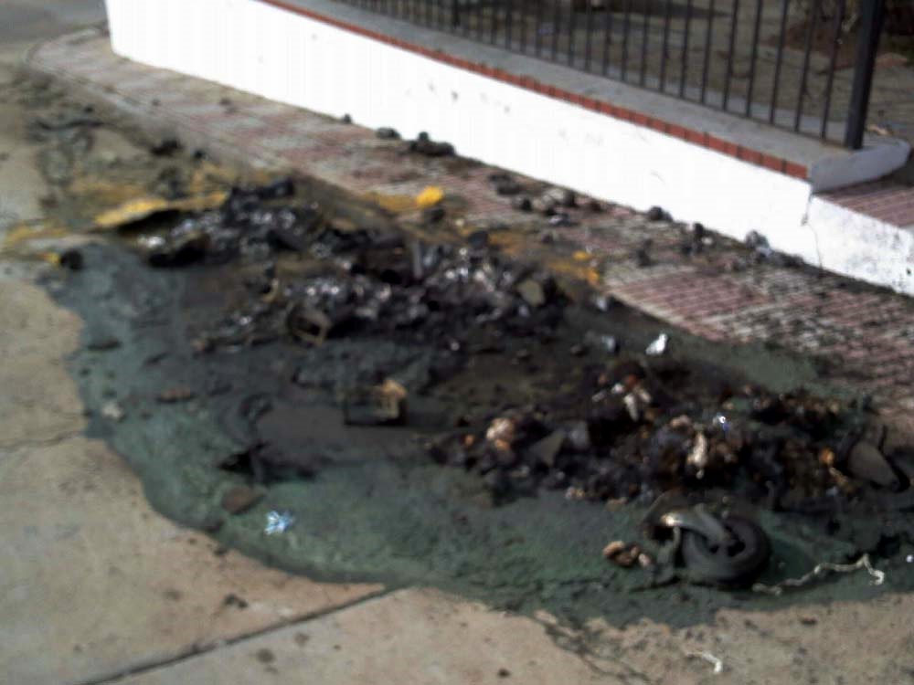 Restos del contenedor siniestrado